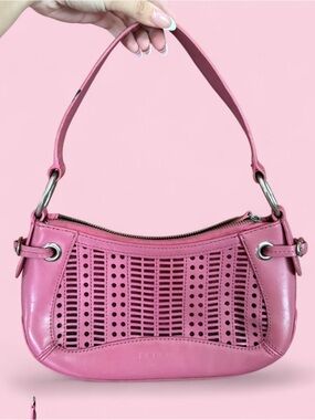 BCBGeneration Pink Laser-Cut Shoulder Bag